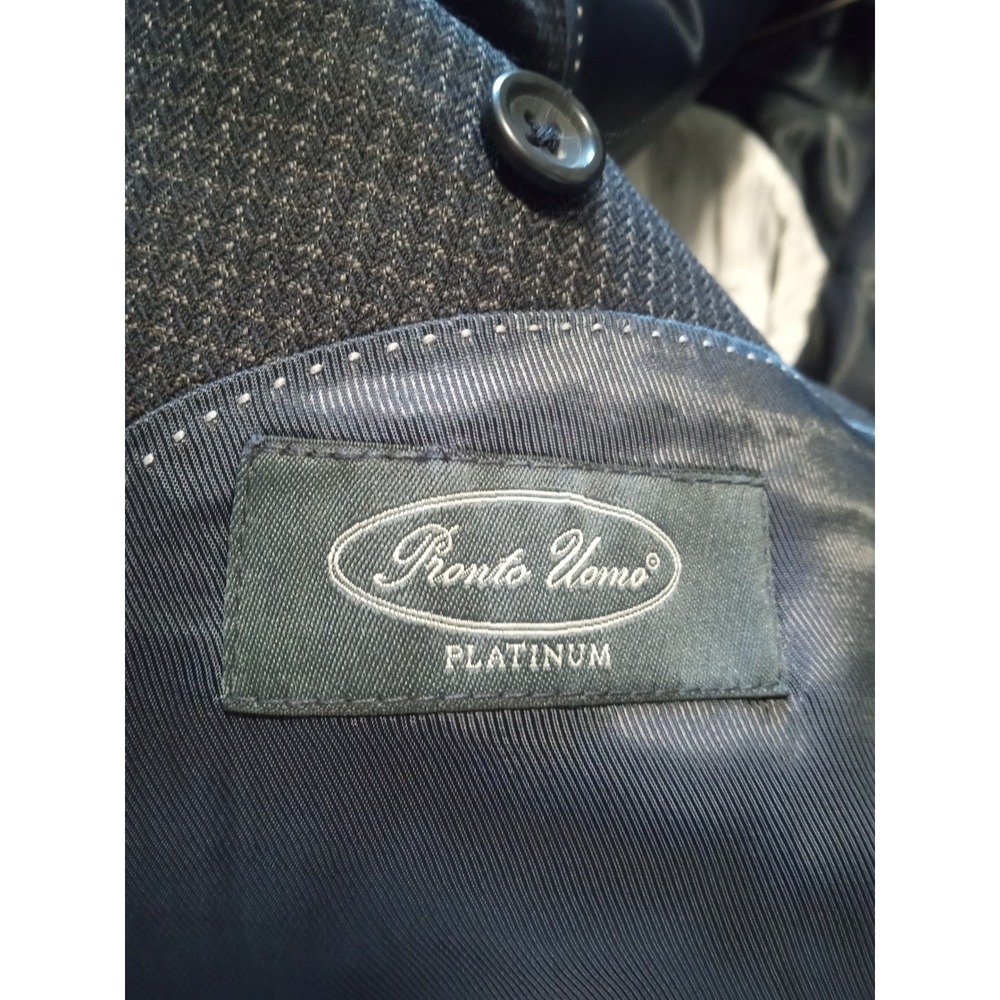 Pronto Uomo Platinum Mens 50 Regular Navy Blue 100% Wool Blazer Sport Coat‎ - Picture 8 of 11